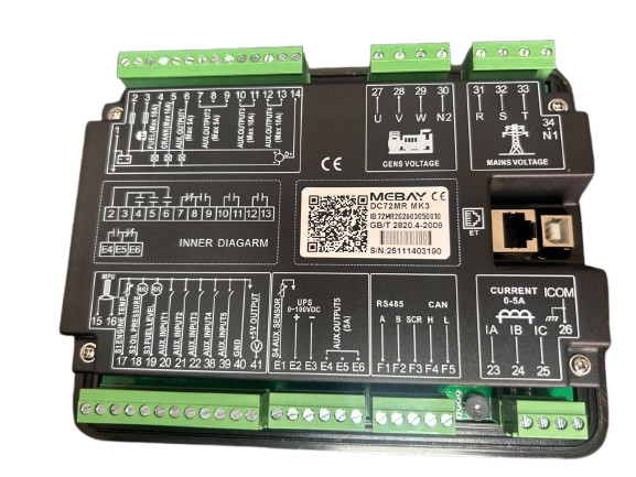 Controlador de Generador Mebay DC72MR MK3 AMF con Pantalla TFT 4.3" y Monitoreo Web - Imagen 2